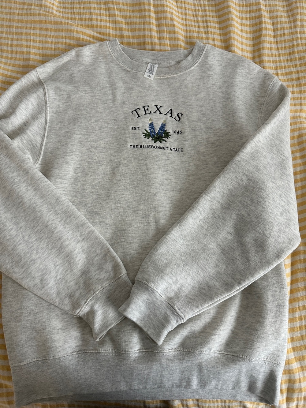 Texas Bluebonnet State Crewneck Sweatshirt - Light Gray